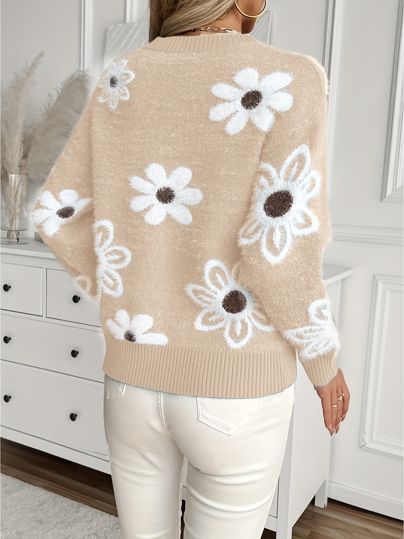 Velyssa | Blooming Damesbloemenpullover – Comfortabele herfsttrui met lange mouwen