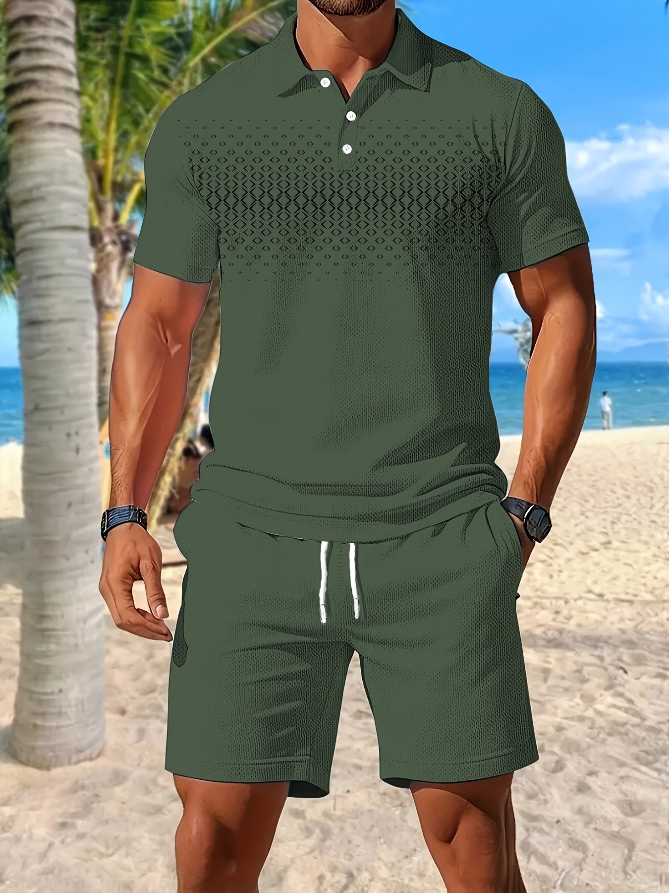 Baylor | Herenset 2-delig zomersportief - poloshirt & koordshort met zakken