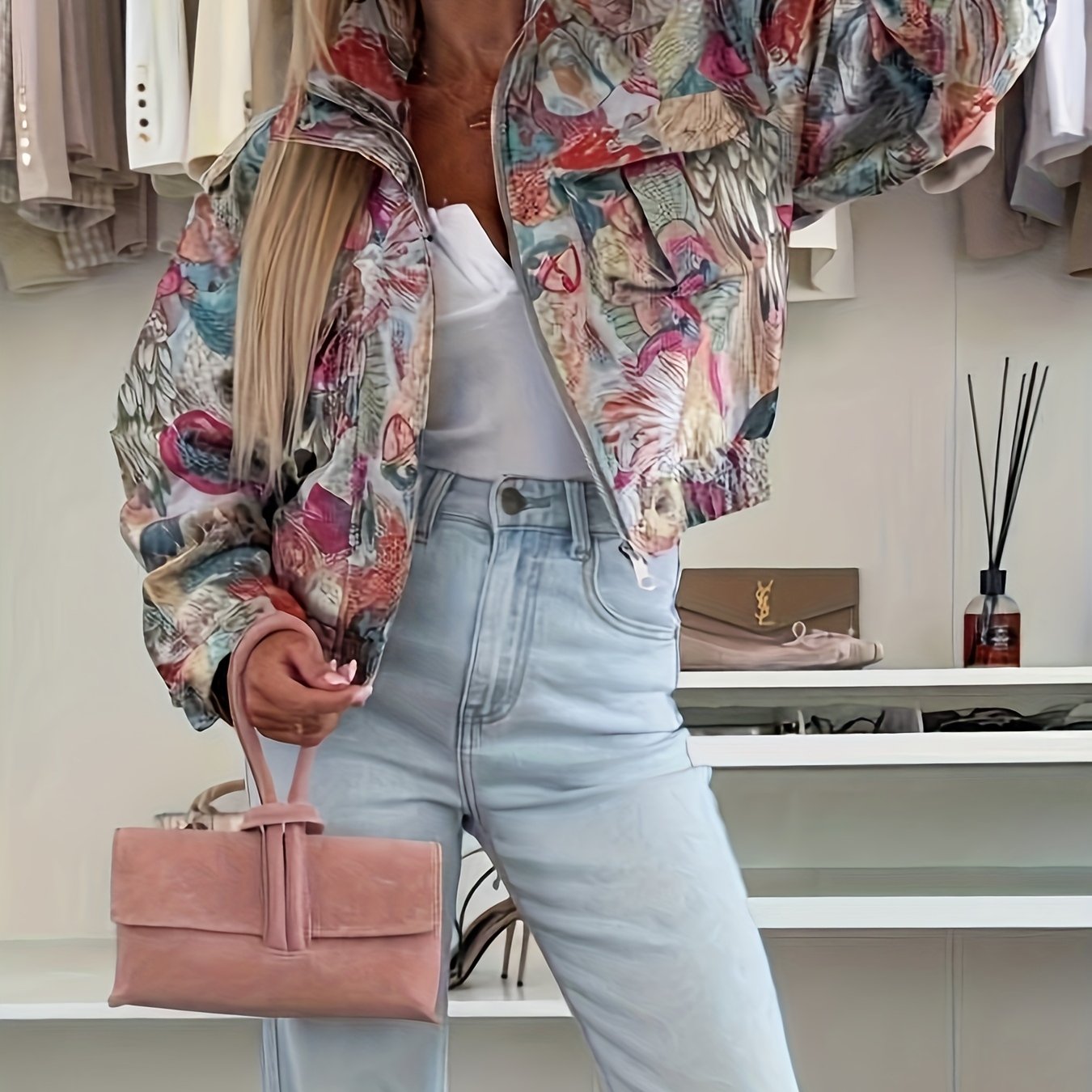 Malva | Geborduurd bloemenjasje voor dames – Elegante, hoogwaardige lente- en herfstjas met kraag