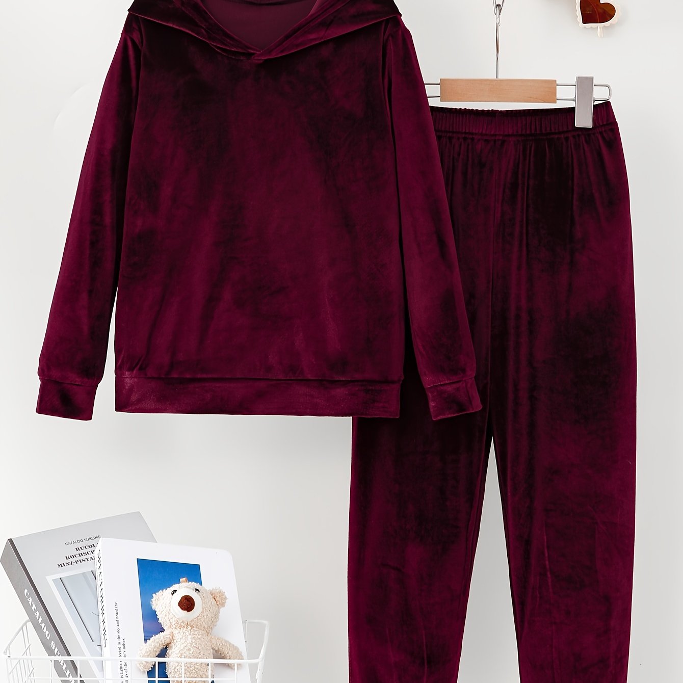 Birgitta | Velours hoodie- en joggingbroekenset voor dames – Loungewear trainingspak, casual bijpassende outfit