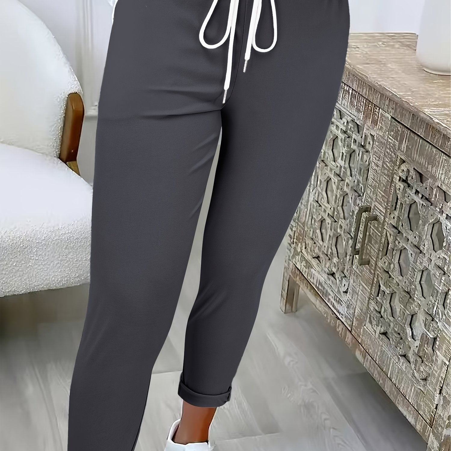 Avelith | Casual broek met trekkoord voor dames – Slim fit, elastische taille, ademend