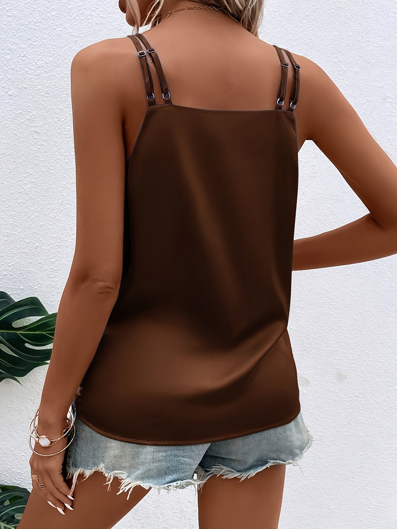 Alicia | Dames Satijnen Wikkel V-Hals Mouwloze Top - Elegante Blouse met Ruches