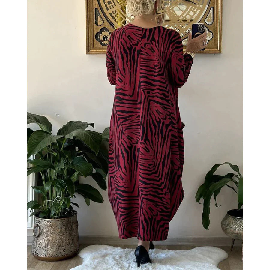 Questa | Losse damesjurk met dierenprint en zakken - Casual zomertuniek
