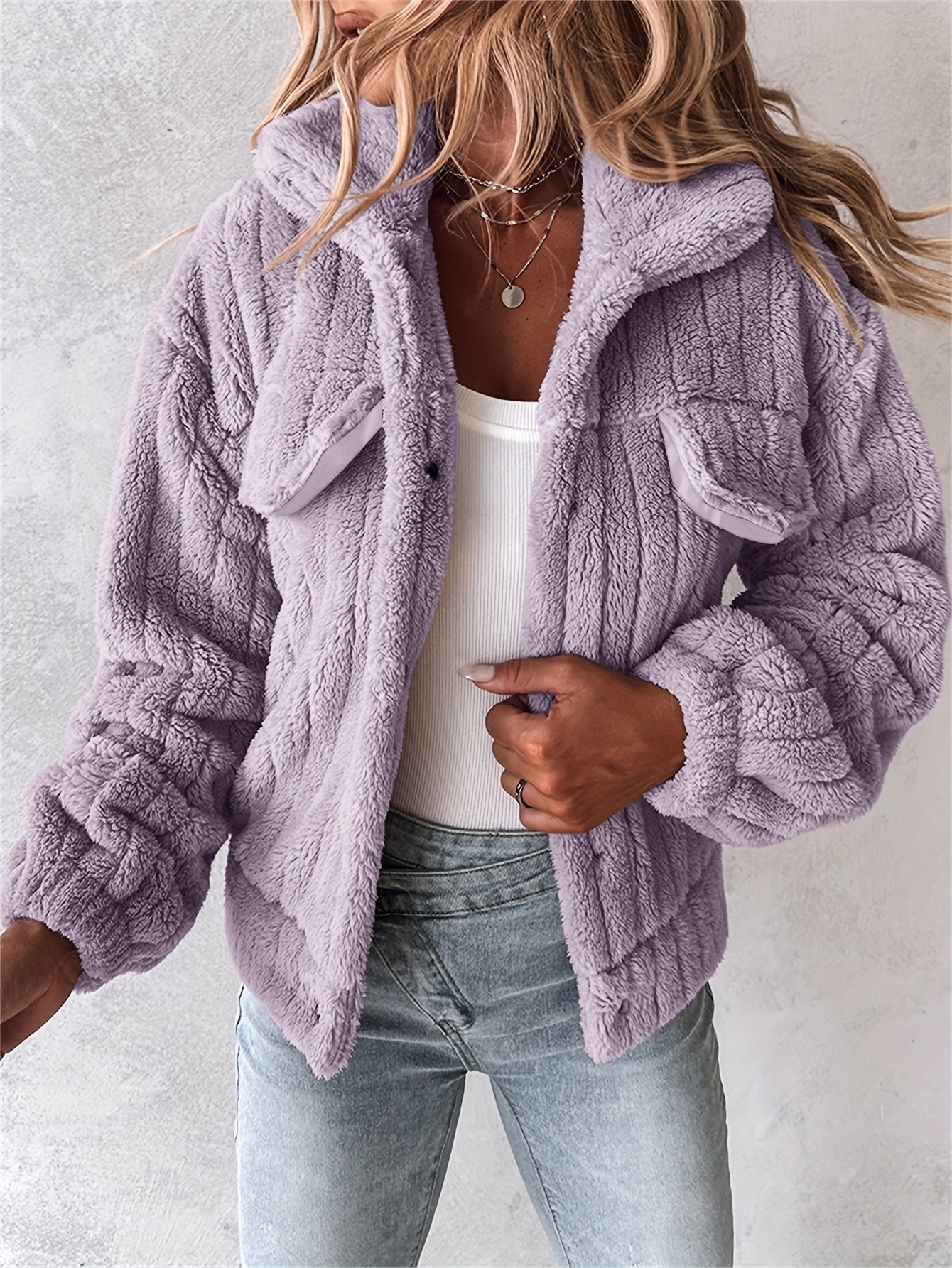 Eirunn | Plush casual jas voor dames – zachte winterjas, comfortabele herfst-/winterjas
