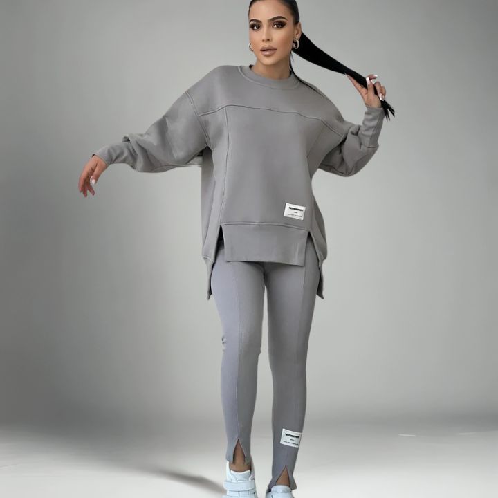 Ysotta | 2-delige set voor dames – trui met onregelmatige zoom en bijpassende legging, casual loungewear