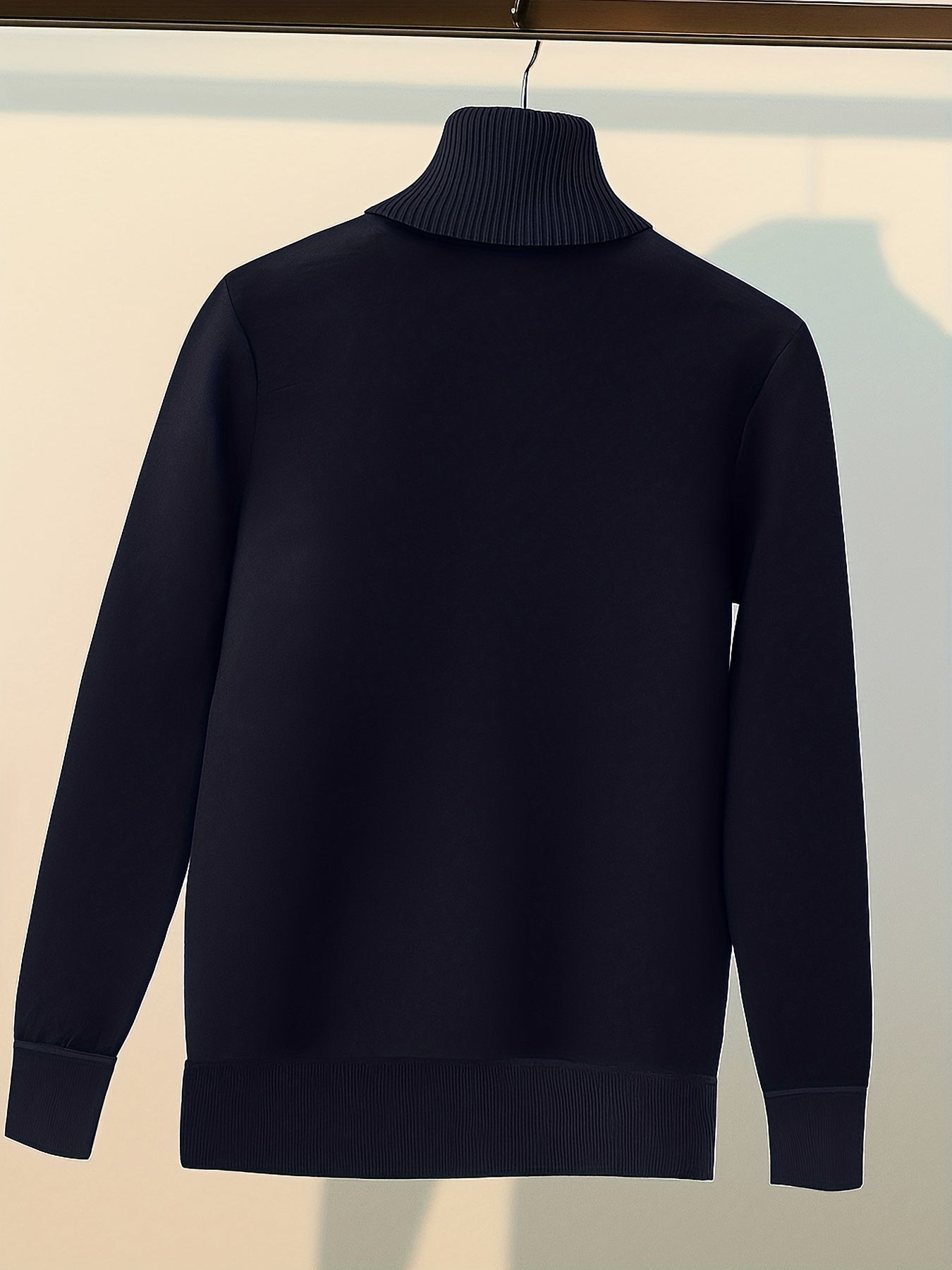 Dilon | Klassieke herentrui met hoge kraag – zachte, stretch fleece gevoerde wintertrui