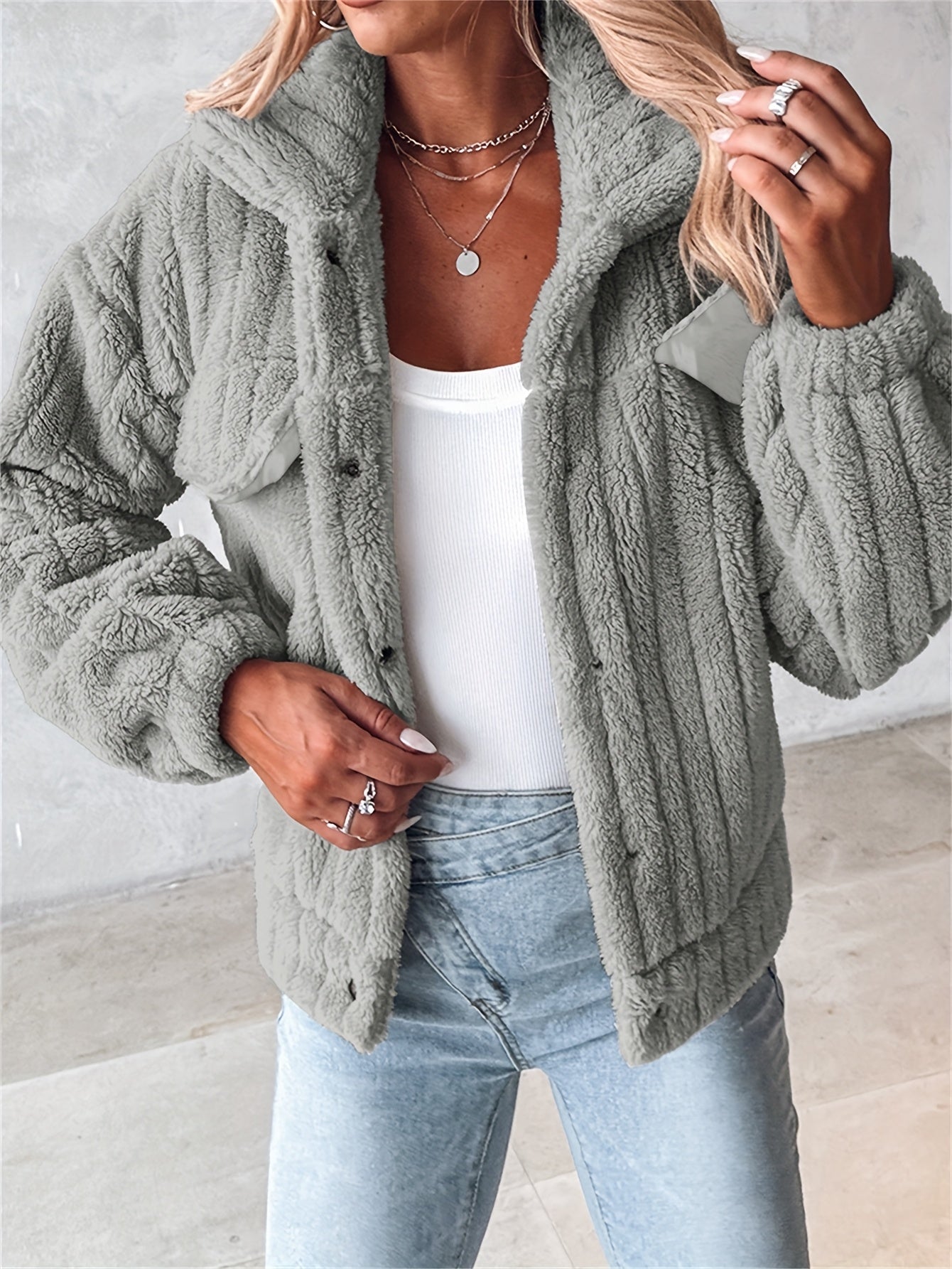 Eirunn | Plush casual jas voor dames – zachte winterjas, comfortabele herfst-/winterjas