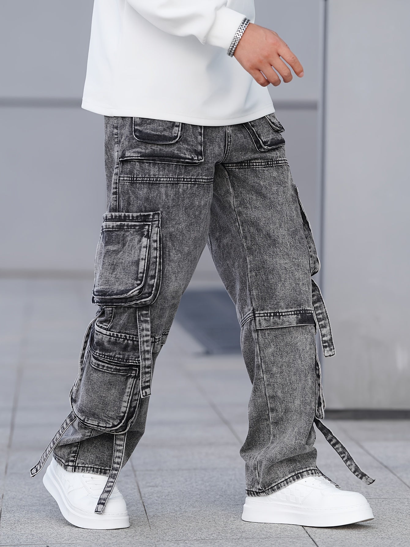 Willard | Casual herenbroek met wijde pijpen - niet-elastische denim met zakken