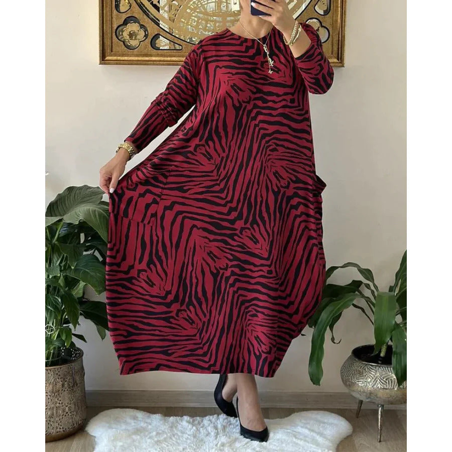Questa | Losse damesjurk met dierenprint en zakken - Casual zomertuniek