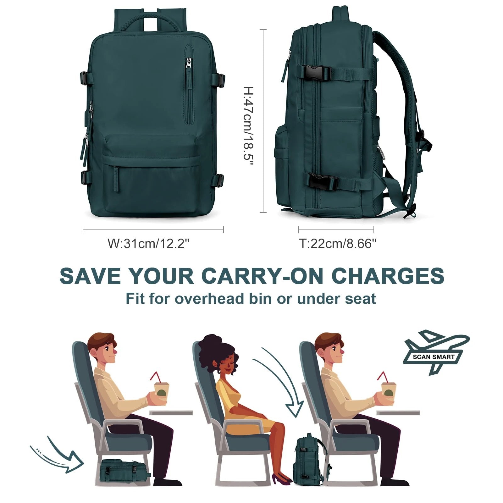 TrailMax | Waterdichte reisrugzak met grote capaciteit – Wandel- en outdoor-dagrugzak met meerdere compartimenten