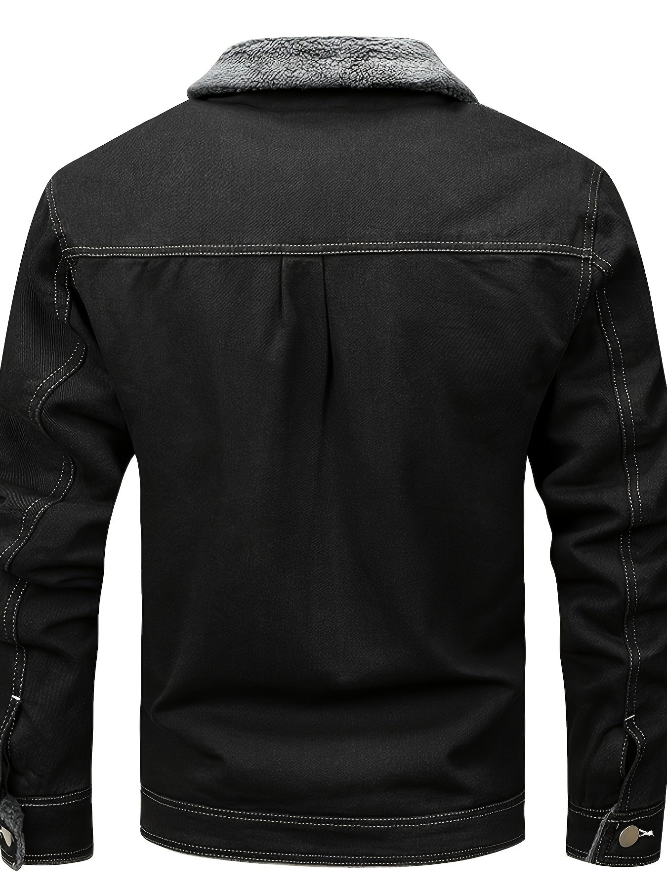 Gunter | Vintage gewassen spijkerjas voor heren met fleecevoering – Warme casual winterjas