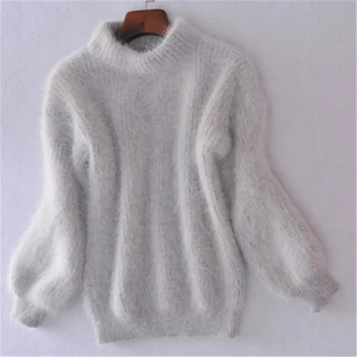 Thariel | Gezellige vintage angora trui voor dames – harig, zacht, elegant breisel
