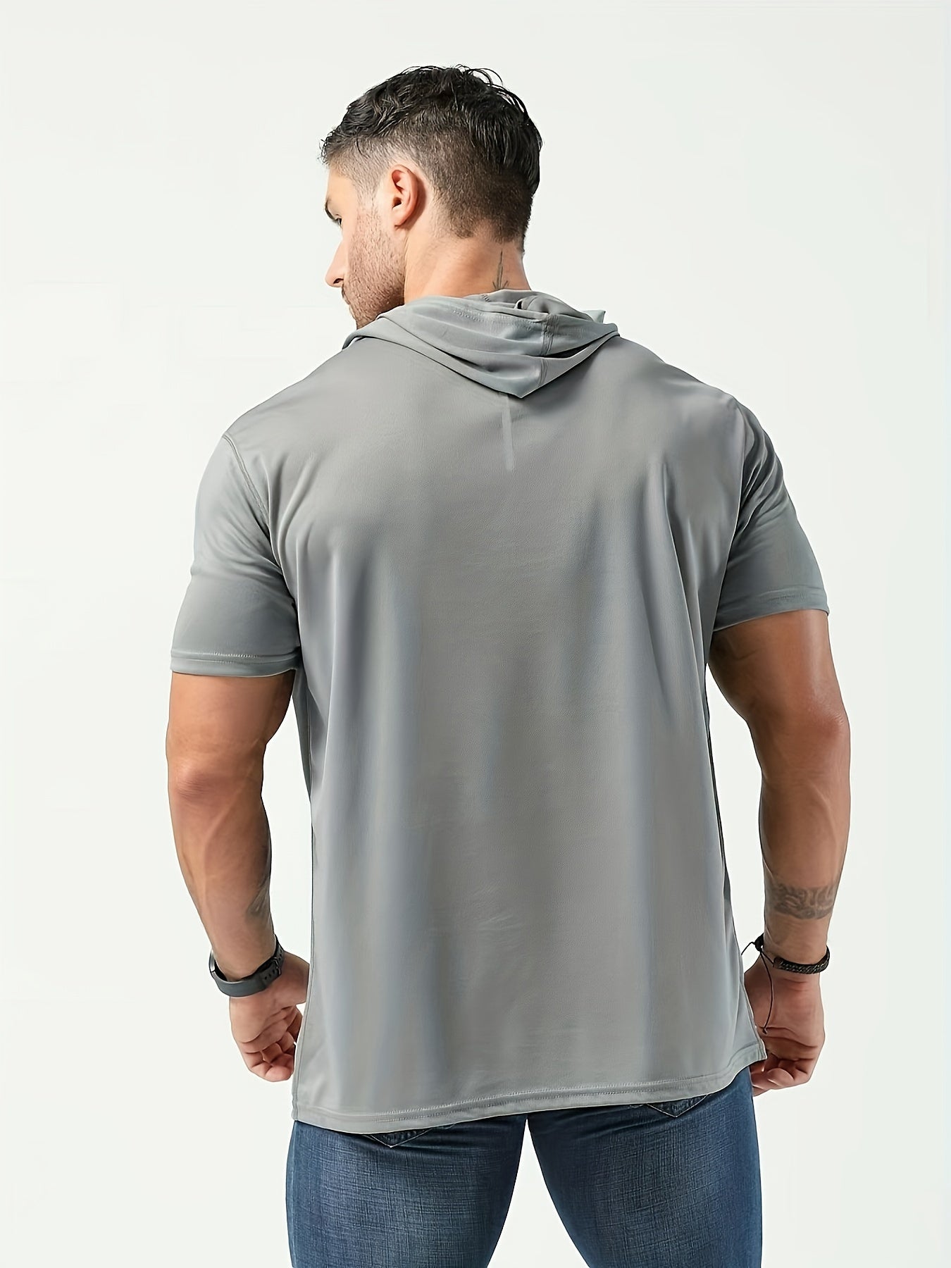 Fenno | Heren-T-shirt met capuchon - Sneldrogend, Trekkoord, Ideaal voor Hardlopen & Training