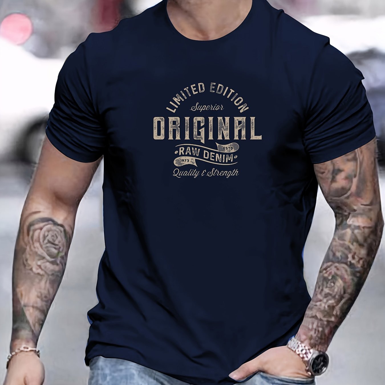 Xaver | Basis T-shirt van katoen voor heren - Casual T-shirt met grafische print, zomer T-shirt