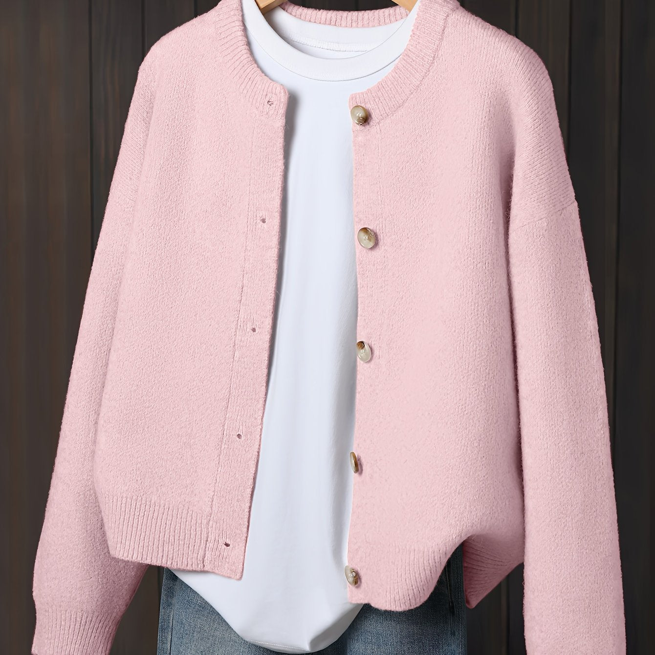 Myrrhith | Klassiek damesvest – Zachte trui met lange mouwen, Knoopsluiting, Comfortabele herfst-/winterlaag