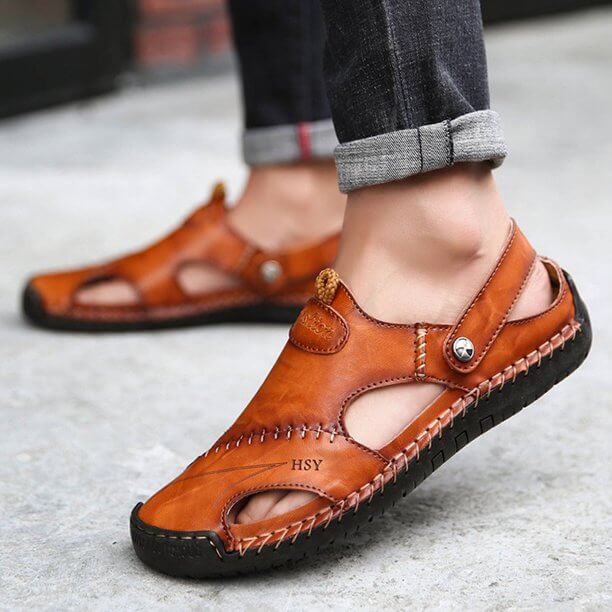 Jorund | Orthopedische herensandalen - Lichtgewicht flexibel PU leer