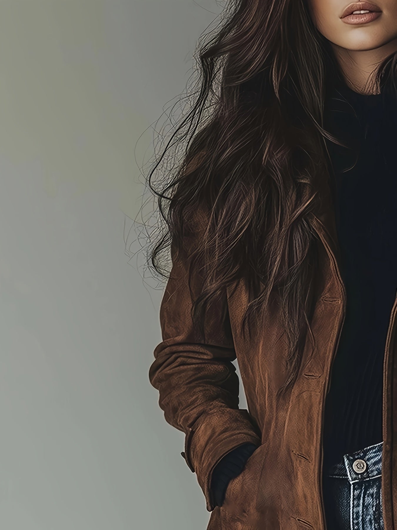 Forynne | Vintage suède trenchcoat voor dames – Elegante single-breasted H-silhouet