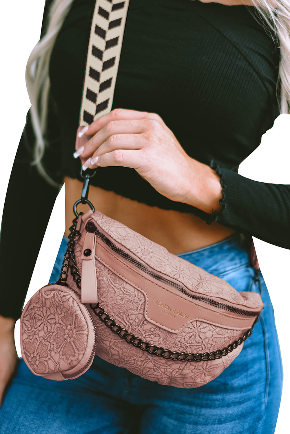 ClutchLink | Kleurblok Kettingriem Schoudertas & Crossbody met Munttasje