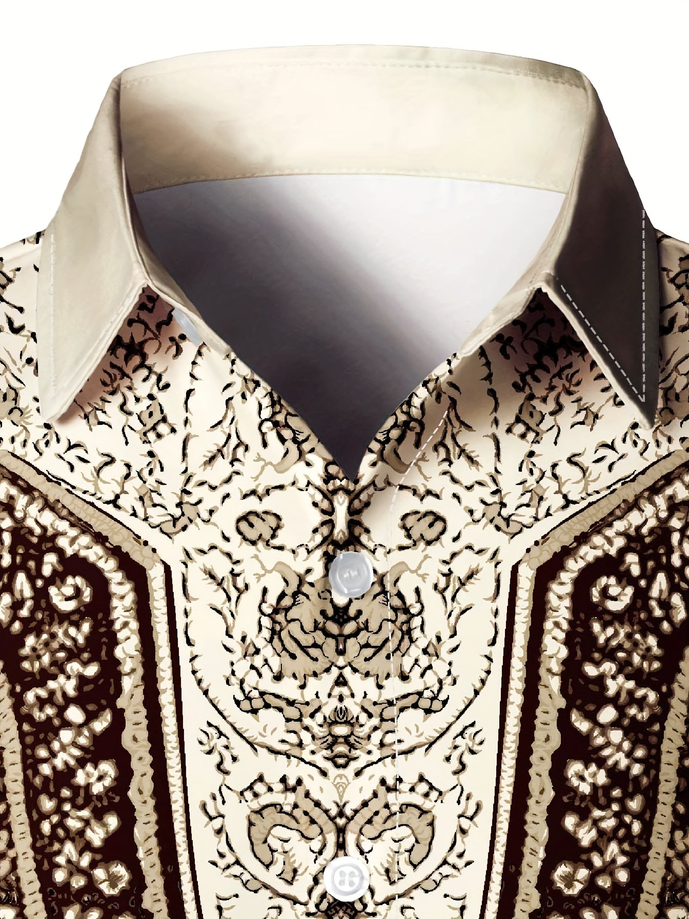 Balthier | Overhemd met knoopsluiting voor heren met tribaal patroon - vintage lange mouwen kleding