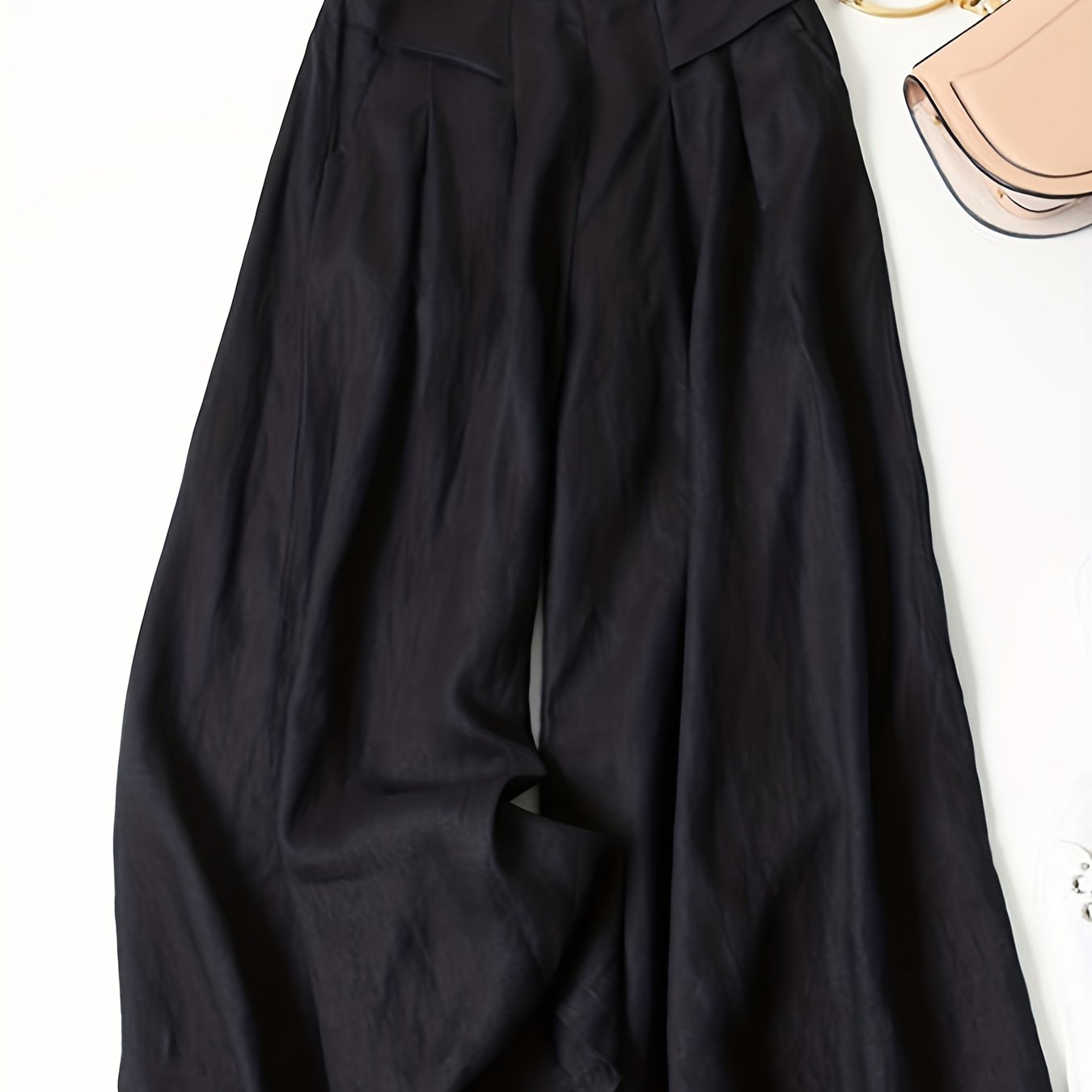 Maxie | Damesbroek met wijde pijpen van viscose linnen - Retro Casual Zomerbroek