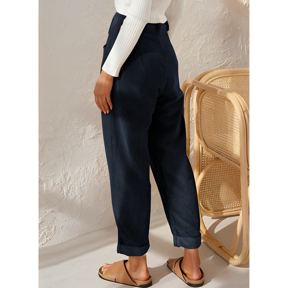 Marguerite | Corduroy broek met hoge taille voor dames - Vintage & comfortabele broek