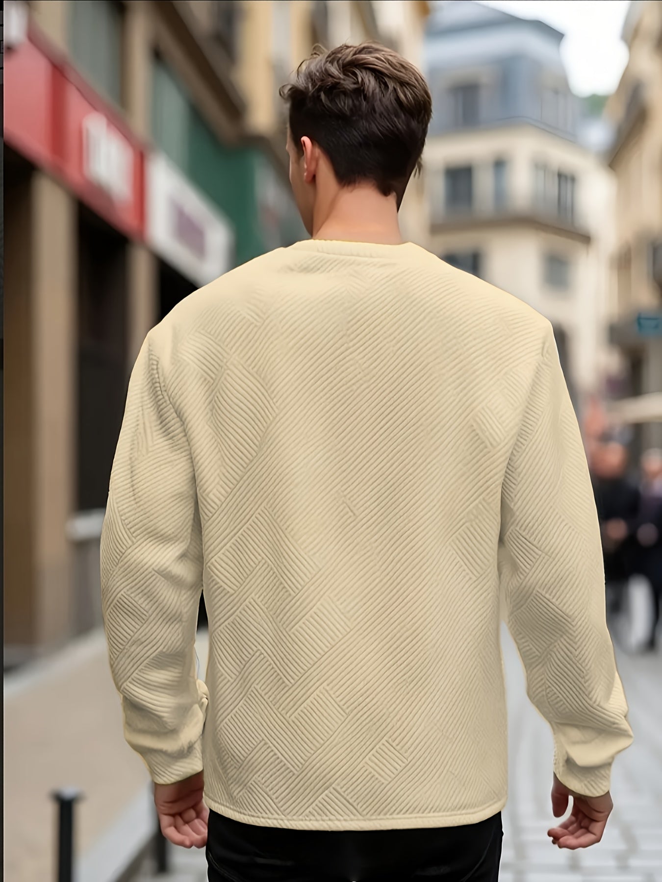 Eirikur | Zwaar geometrisch sweatshirt met ronde hals – Casual pullover, comfortabel in de herfst en winter