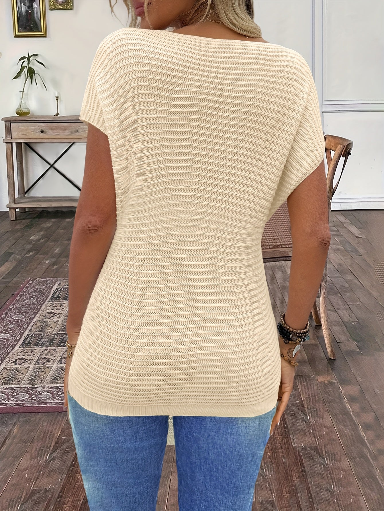 Ozara | Geborduurde damesblouse met 3D bloemen - Elegante gebreide viscose top