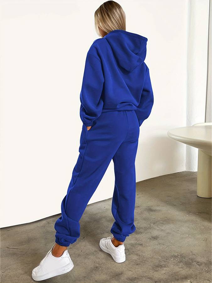 Elariana | Comfortabele hoodie met print en joggingbroek voor dames – Zachte loungesportpak