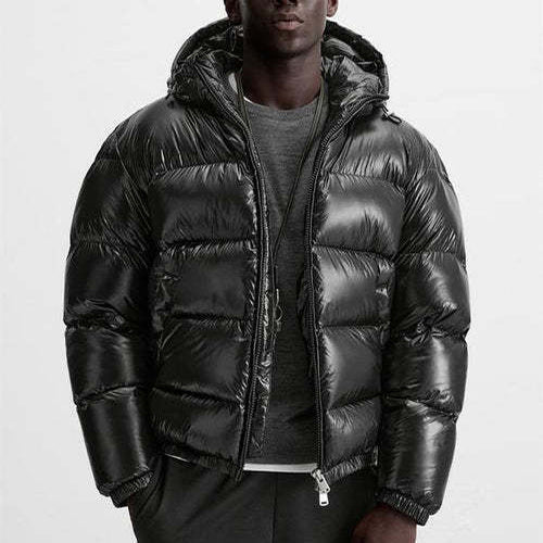 Mikkel | Heren pufferjas met capuchon – minimalistische relaxte pasvorm, lichtgewicht geïsoleerde winterjas