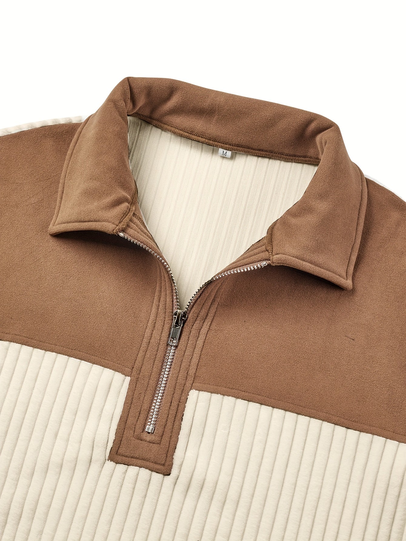 Devric | Dikke, warme trui met ritssluiting, kleurblokbreisel voor casual en zakelijke winterkleding