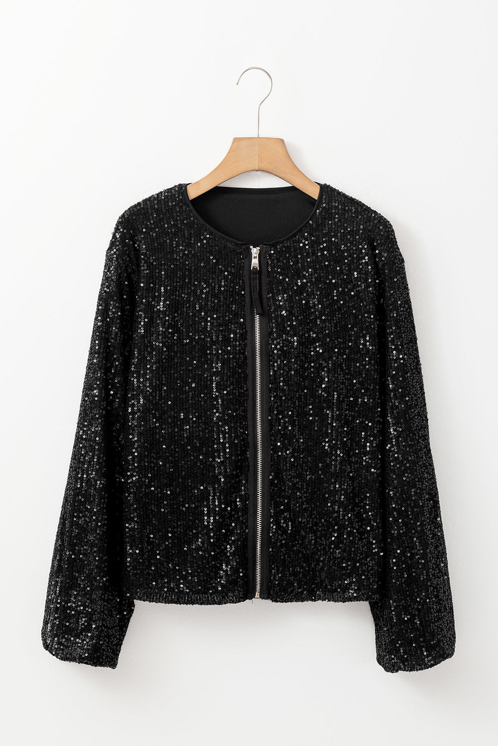 Vaesha | Elegant zwart paillettenjasje - lichtgewicht bovenkleding voor laagjes en herfststijl