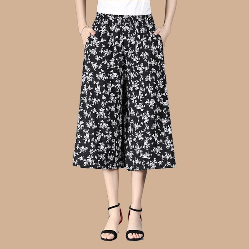 Wieslawa | Damesbroek met hoge taille en wijde pijpen van chiffon - Vloeiende lichtgewicht broek