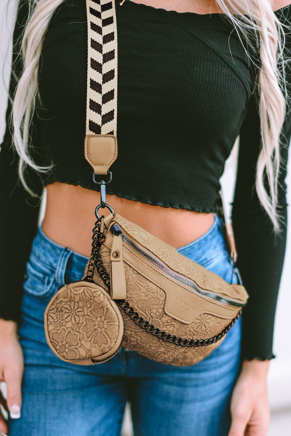 ClutchLink | Kleurblok Kettingriem Schoudertas & Crossbody met Munttasje