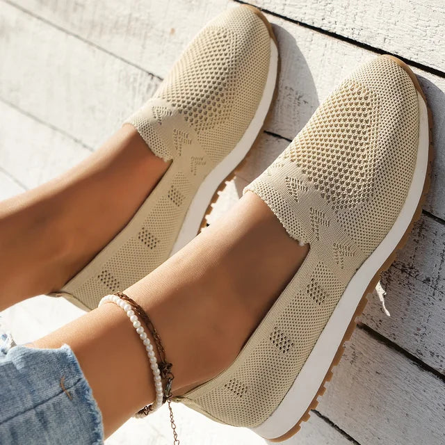 Breeza | Casual Vrouwen Slip-On Mesh Wandelschoenen - Ademend, Lichtgewicht