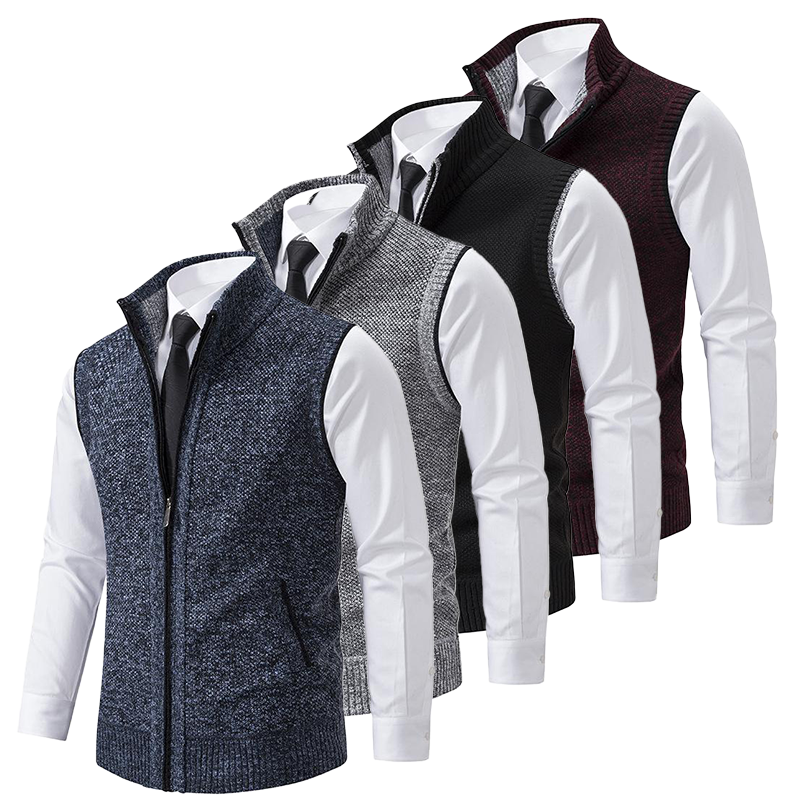 Olavo | Luxe mouwloos vest voor heren - volledige ritssluiting, slanke pasvorm, casual vest, elegant jasje