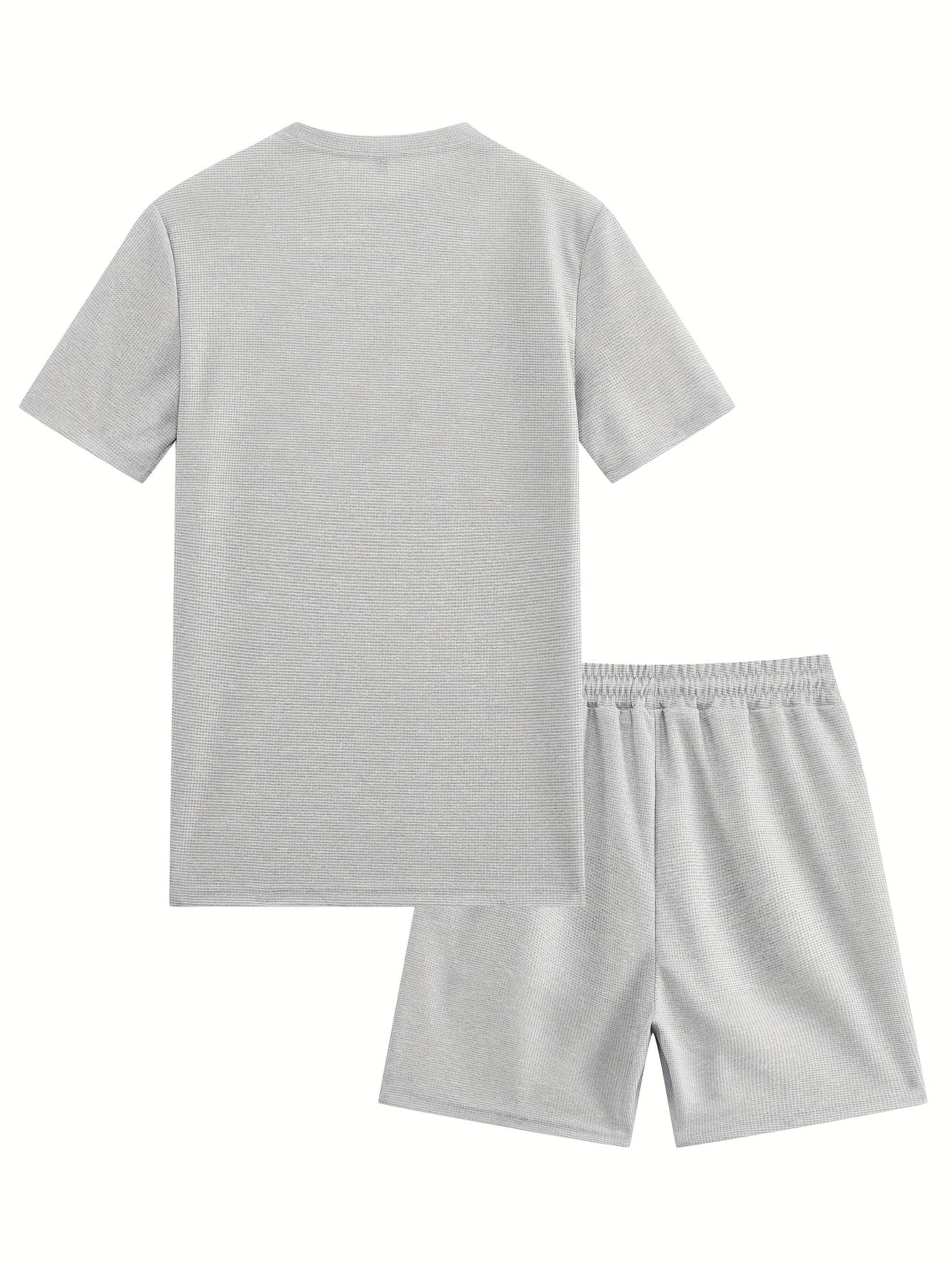 Lorien | Herenset 2-delige zomersportkleding - gebreid wafel T-shirt & koordshort
