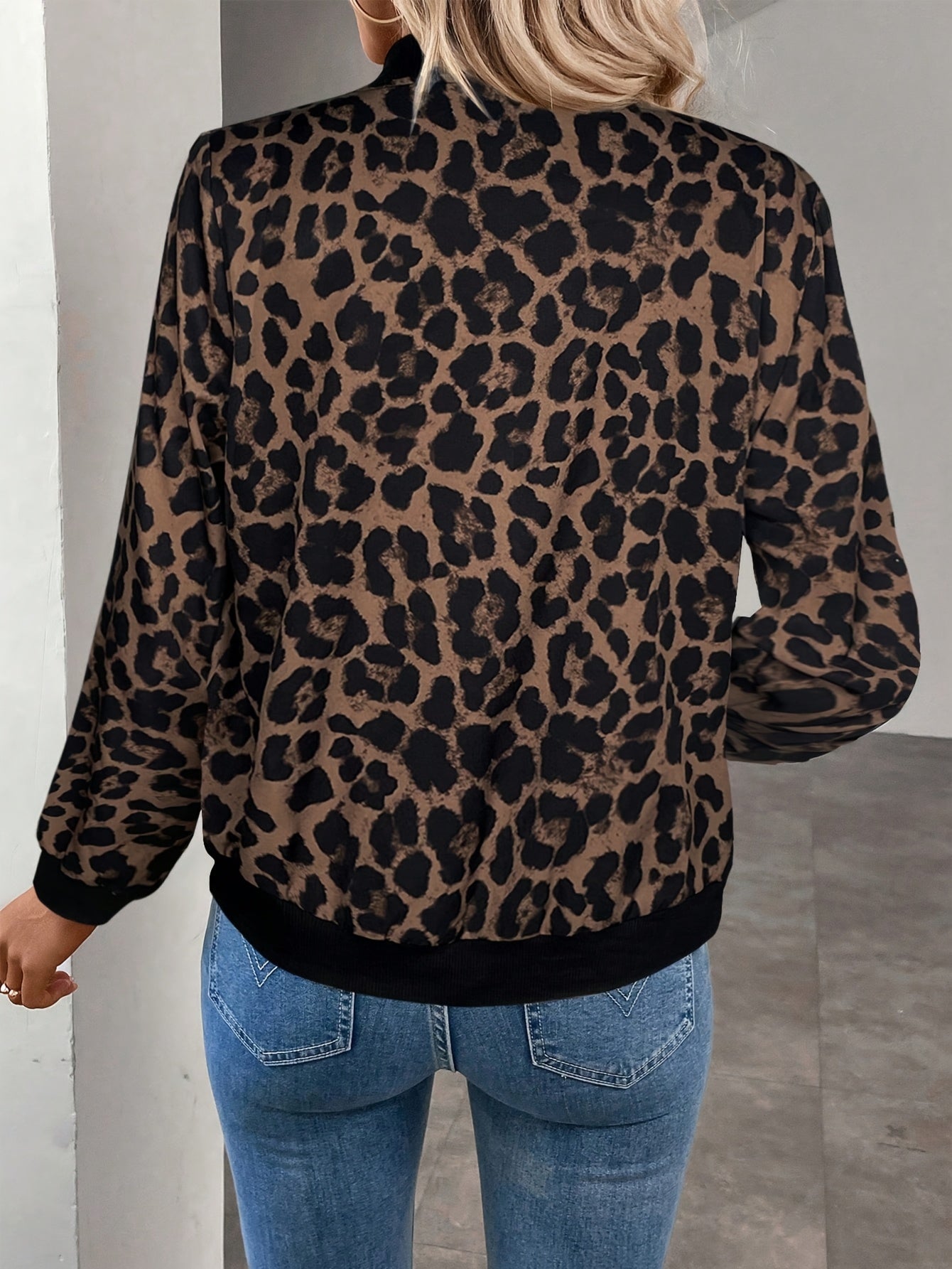 Ambrosia | Damesvest met luipaardprint – Lichtgewicht jasje met ritssluiting, casual bovenkleding