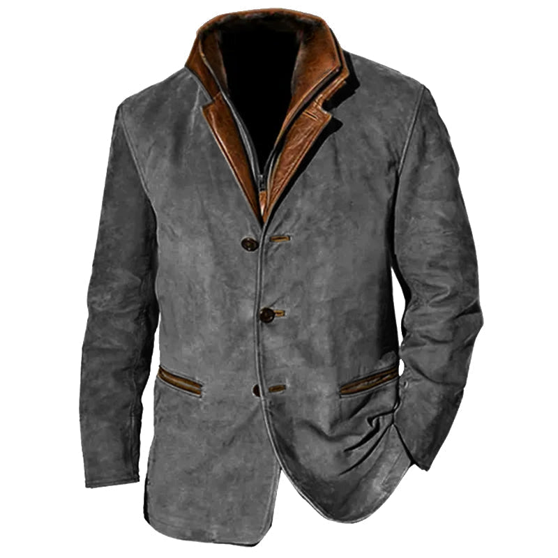 Zalthor | Suède herenjas - knoopsluiting, casual bovenkleding, Western look