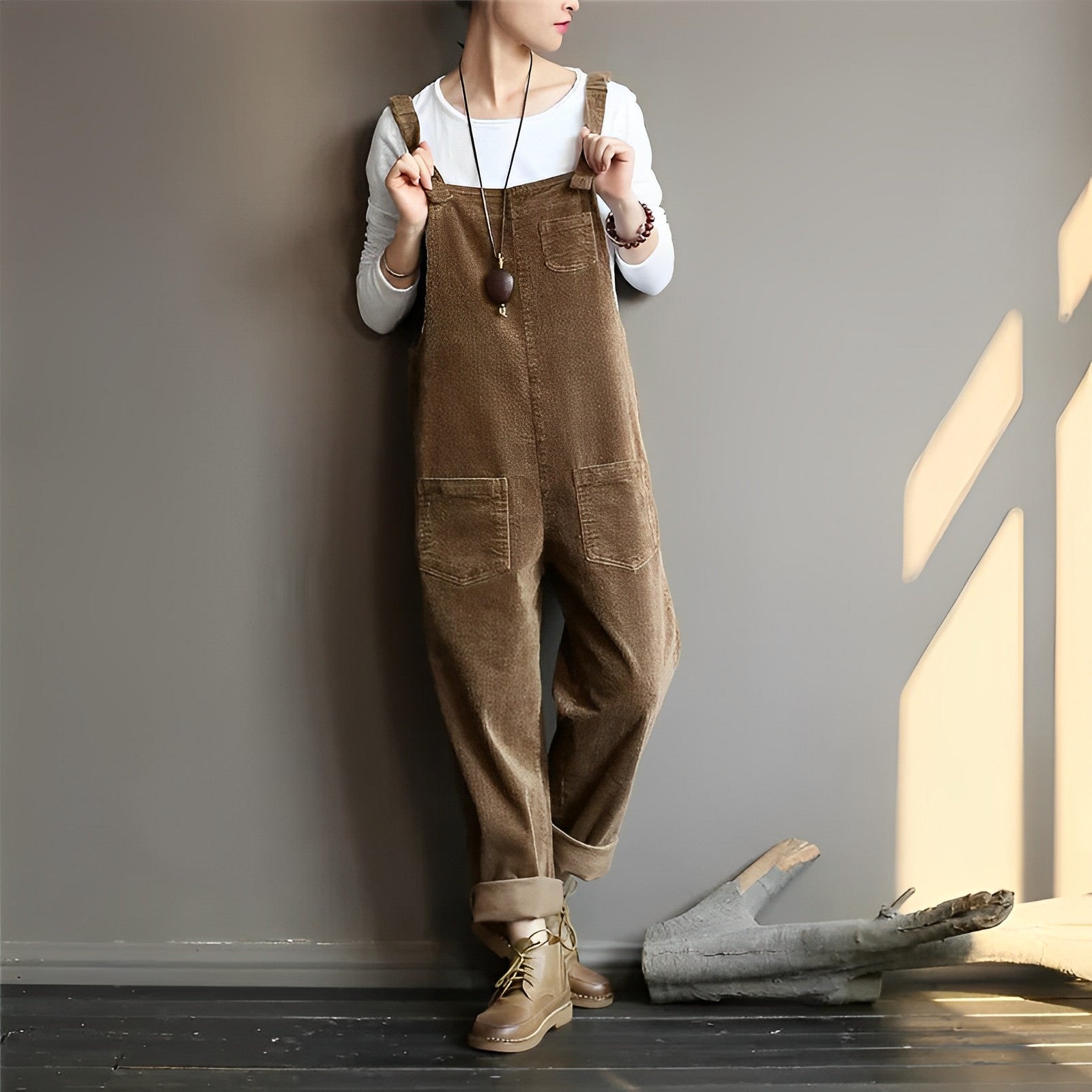 Coralith | Retro casual corduroy overall voor dames – stijlvolle tuinbroek, comfortabele pasvorm, vintage mode