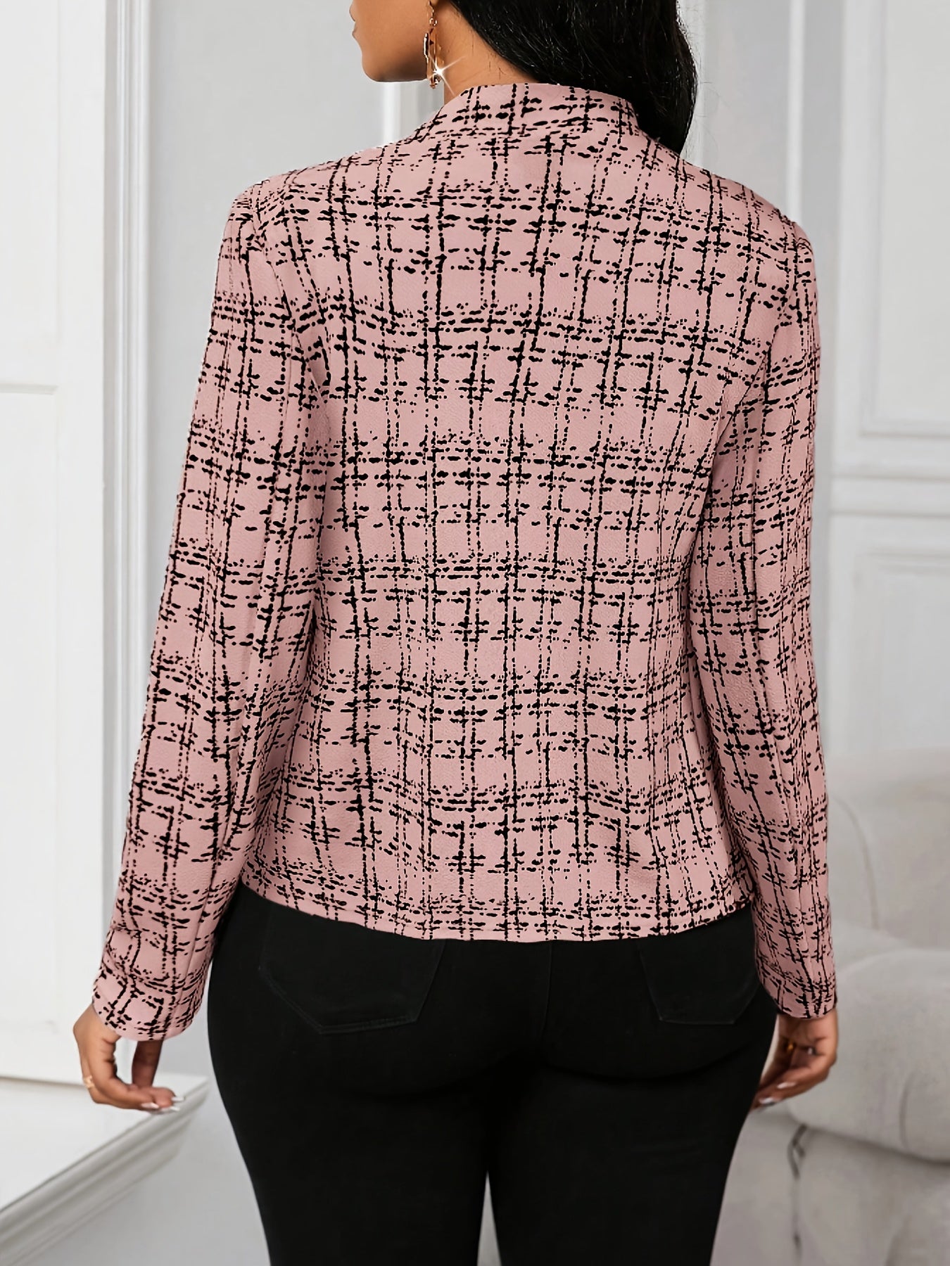 Elsinore | Lichtgewicht geruite damesjas – pied-de-poule-patroon, casual stijlvolle bovenkleding