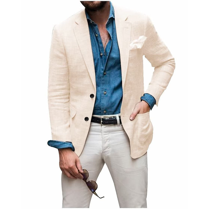 Silvar | Casual herenblazer in mint-linnen - lichtgewicht jasje van katoen-linnen, ademend, getailleerd model