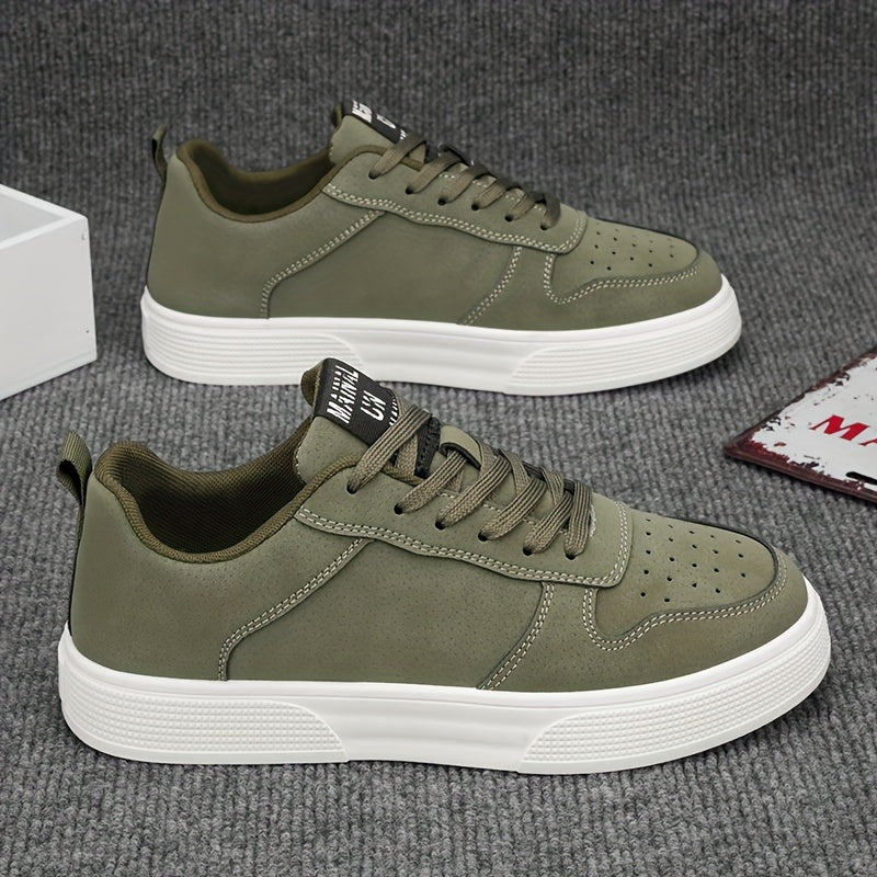 StridePro | Casual platte herensneakers - veterschoenen, comfortabel, duurzaam voor dagelijks gebruik