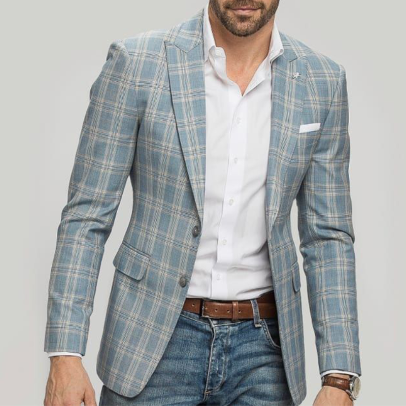 Alvise | Slim-Fit geruite herenblazer - klassiek casual colbert met enkele rij knopen