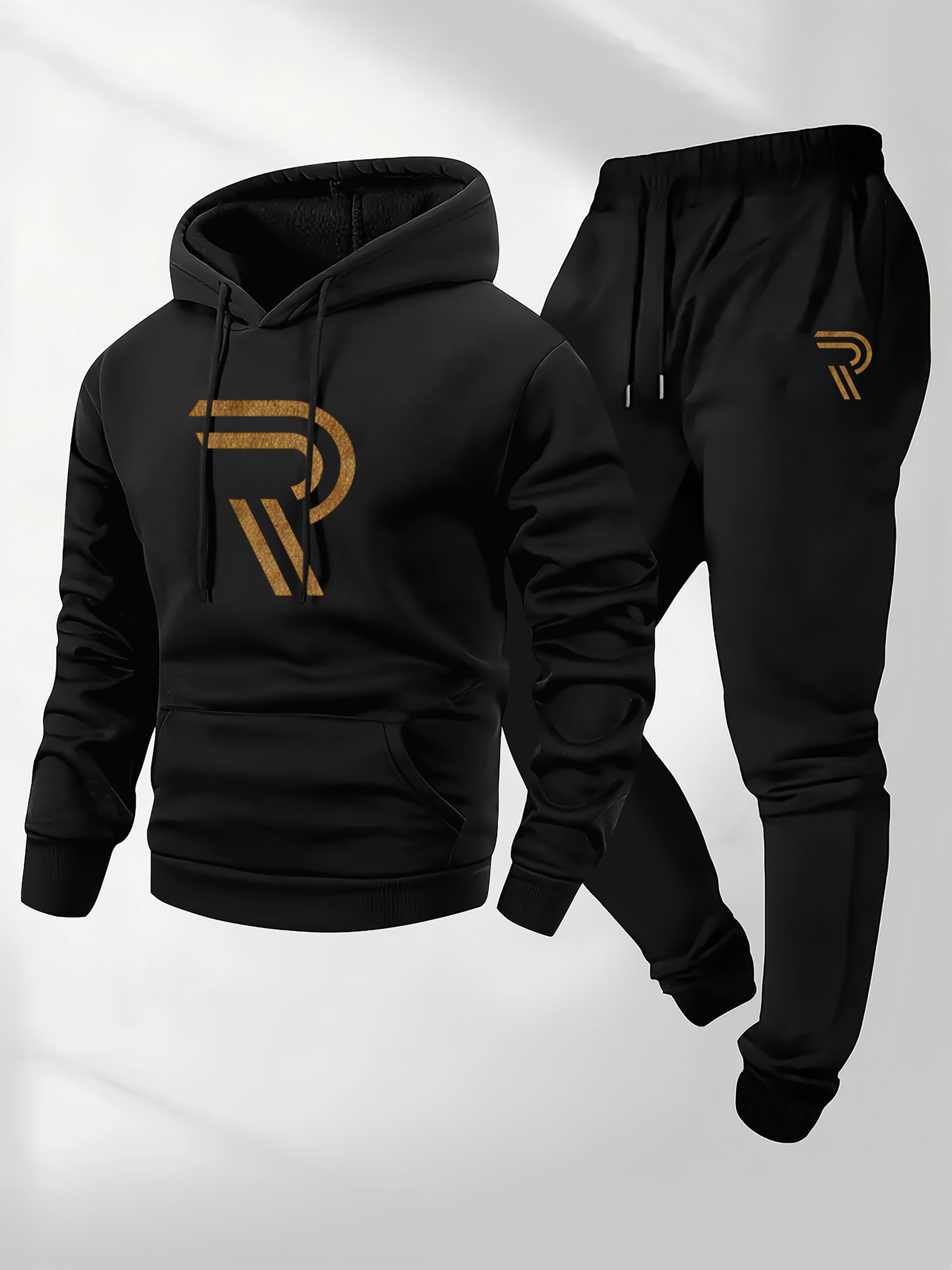 Knudsen | Sportieve hoodie en joggingbroek voor heren – “R”-logo, casual trainingspak, herfst/winter
