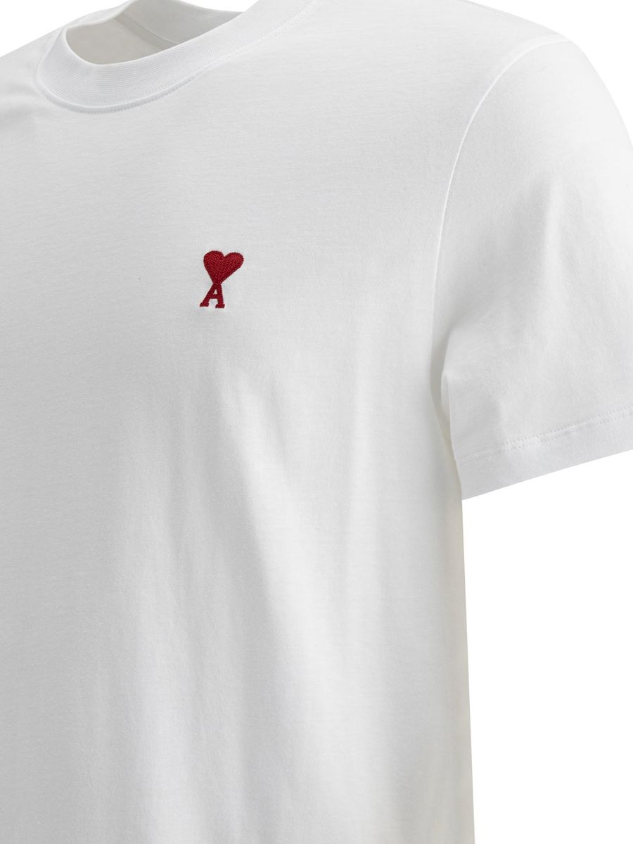 Ragnfrid | Heren-T-shirt in wit katoen - Klassieke pasvorm, minimalistisch borduurwerk