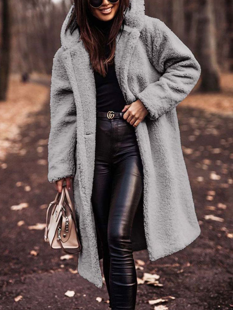 Jynara | Oversized Teddy damesjas van pluche - imitatiebont, longline winterjas, warm en zacht buitengoed