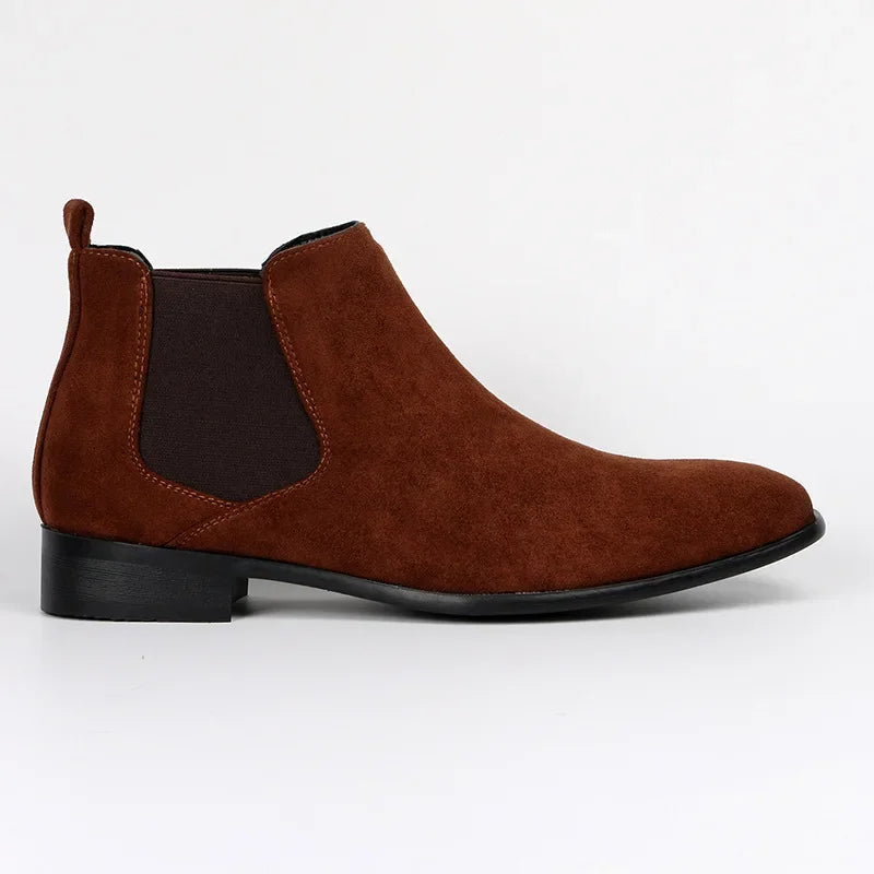 VeroToe | Heren Chelsea-laarzen Puntige neus Slip-on leren enkellaarzen Casual geklede schoenen