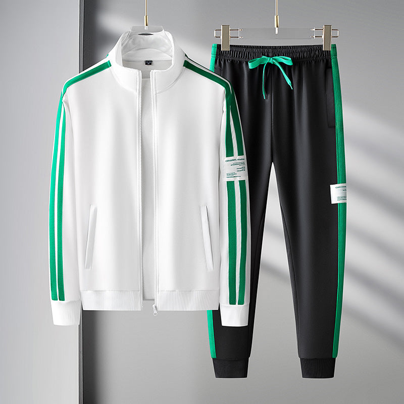 Cendric | Sportieve trainingspak set voor heren – Gestreepte casual joggingtop en broek – Streetwear Activewear