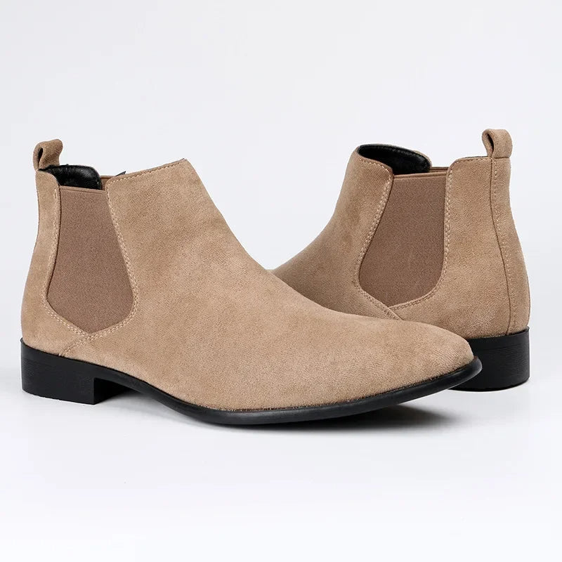 VeroToe | Heren Chelsea-laarzen Puntige neus Slip-on leren enkellaarzen Casual geklede schoenen