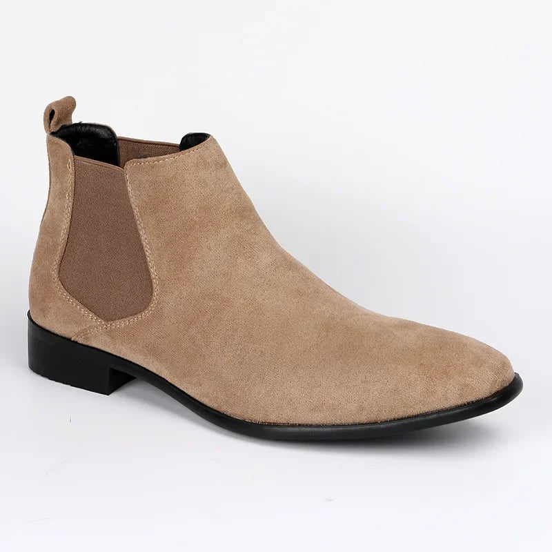 VeroToe | Heren Chelsea-laarzen Puntige neus Slip-on leren enkellaarzen Casual geklede schoenen